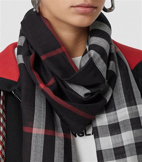 burberry check modal and wool square scarf|Burberry silk scarf.